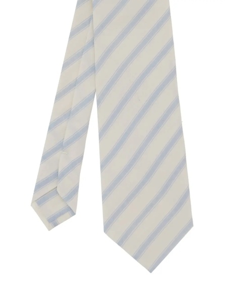 Cravate Beige Tie with all-over diagonal stripe motif in silk for men