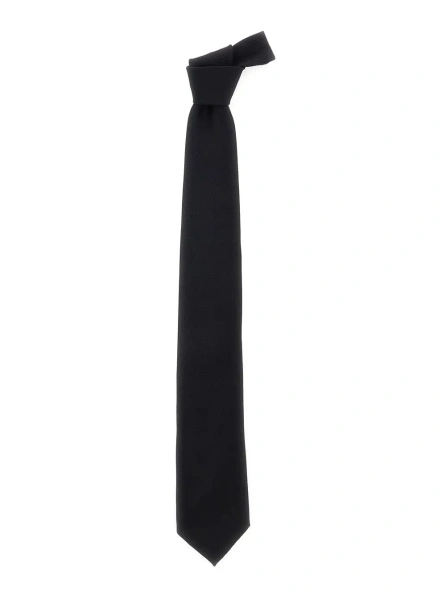 Cravate Black Tie with back knot closure in silk for men