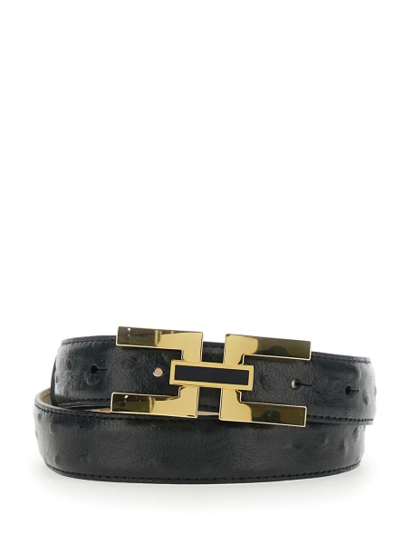 Curea Black Belt 'CT25S62E2110' with Leather Logo Detail