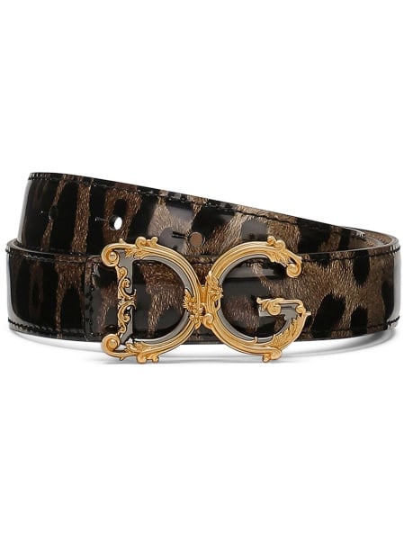 Curea Dolce & Gabbana Leopard maro din piele