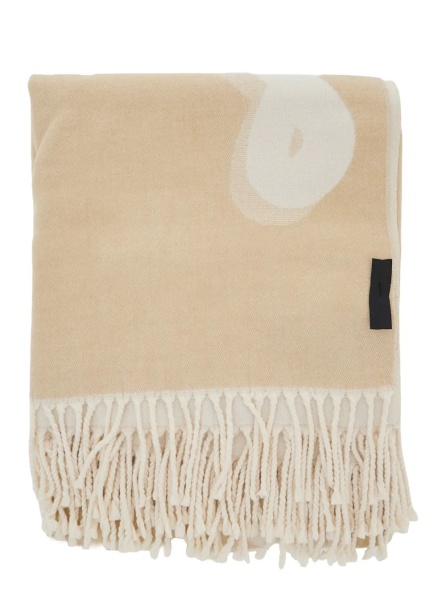 Esarfa Beige Scarf with Fringed Edge in Fabric for Women