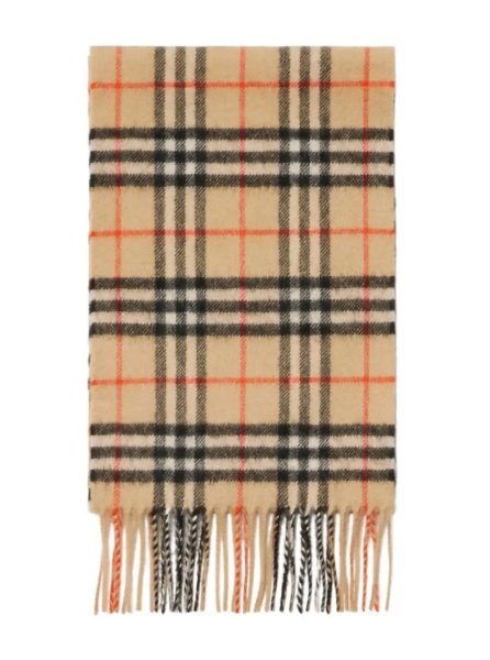 Esarfa Beige Scarf with Vintage Check Motif in Cashmere Boy