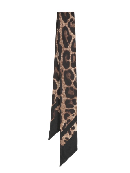 Esarfa Dolce & Gabbana Leopard neagra