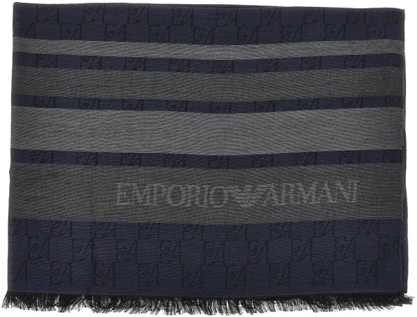 Esarfa Emporio Armani albastra din vascoza si modal