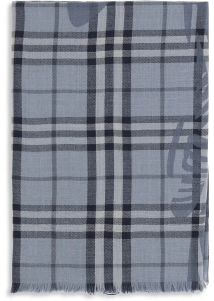 Esarfa Knight Check wool and silk Scarf