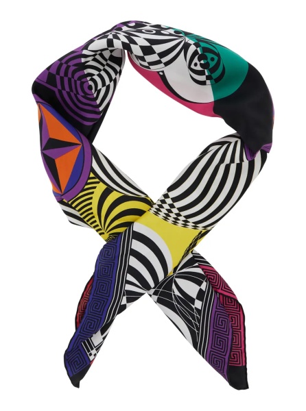 Esarfa Multicolor Square Scarf with All-Over Print in Silk for Women