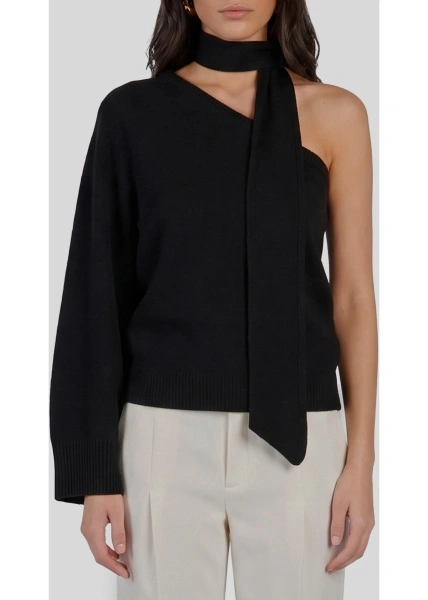 Esarfa One-Shoulder Top With Scarf Detail