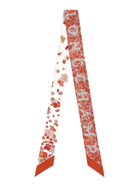 Esarfa Silk Multicolor All-Over Print Scarf with Logo Lettering for Women