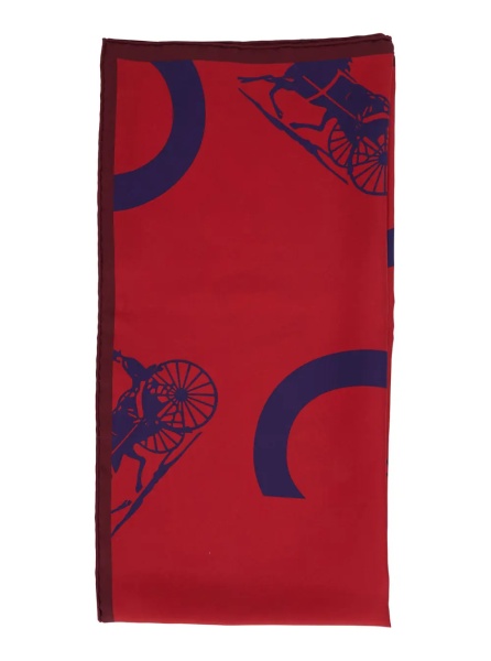 Esarfa Square Silk Scarf with All-Over Print Bordeaux Women
