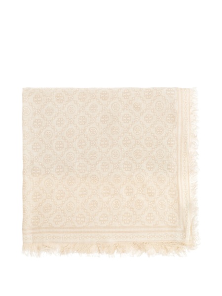 Esarfa Tory Burch neutra din lana