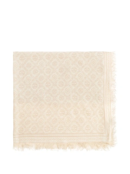 Esarfa Tory Burch neutra din lana