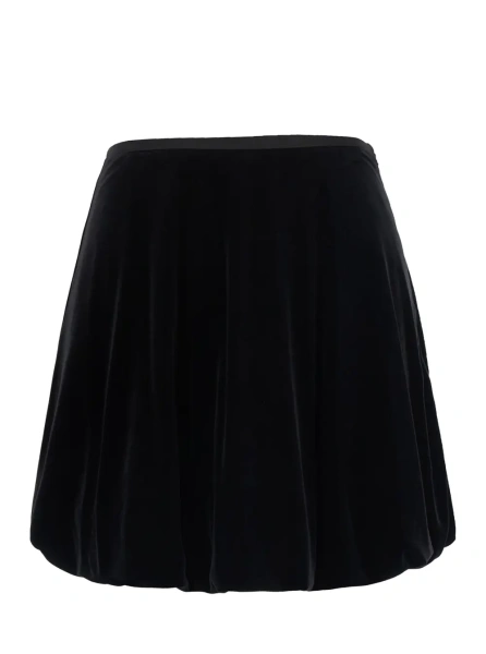 Fusta black skirt with elasticated waist and pleated design in fabric Women