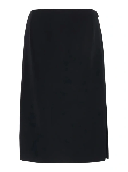 Fusta Fendi neagra din lana si matase