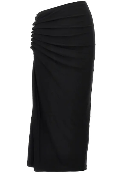 Fusta Gathered jersey midi skirt