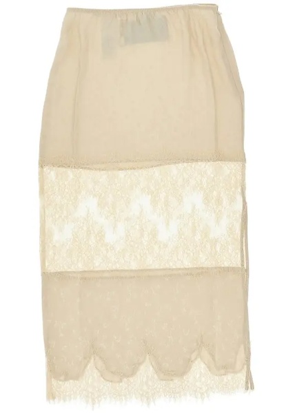 Fusta Jacquard and lace midi skirt