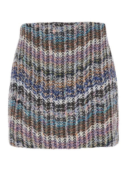 Fusta multicolor skirt with motif and all-over sequins in fabric women