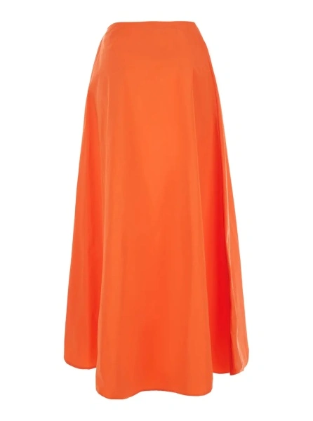 Fusta Orange Long skirt with hidden side zip closure in Tech Fabric women