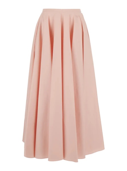 Fusta Pink A-Line Skirt with Flared Design in Cotton for Women