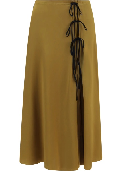 Fusta Satin midi Skirt with tie details