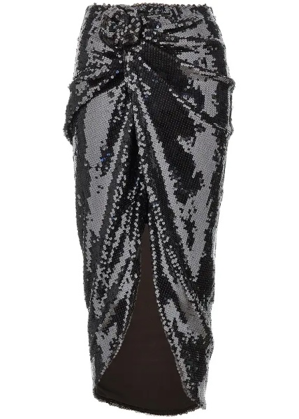 Fusta Sequinned midi skirt