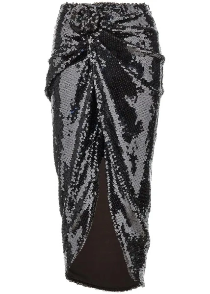 Fusta Sequinned midi skirt