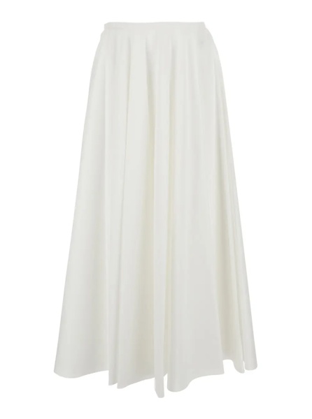 Fusta White A-Line Skirt with Flared Design in Cotton Woman