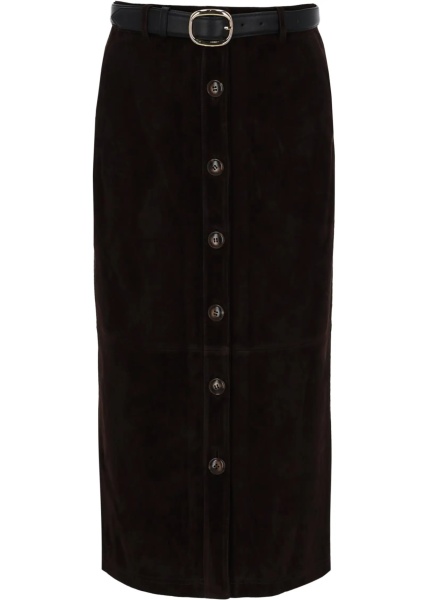 Fuste Suede Midi Skirt