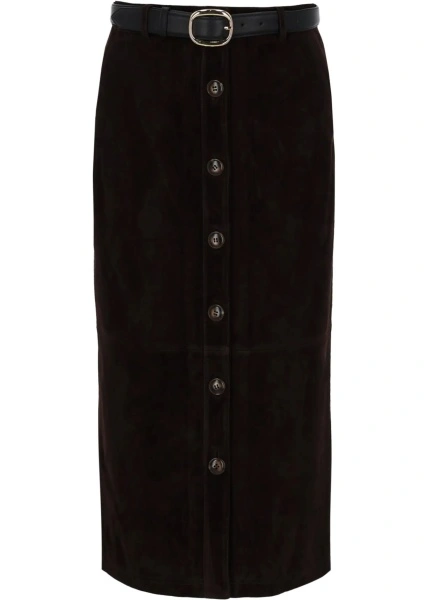 Fuste Suede Midi Skirt