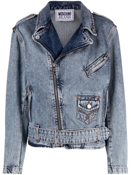 Geaca biker MOSCHINO JEANS albastra