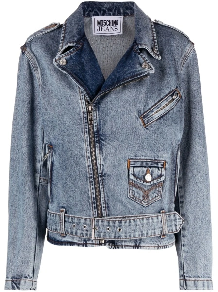 Geaca biker MOSCHINO JEANS albastra