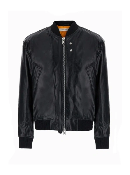 Geaca bomber SUNFLOWER neagra din piele