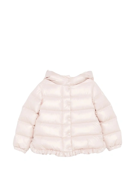 Geaca de iarna Moncler roz din polyester