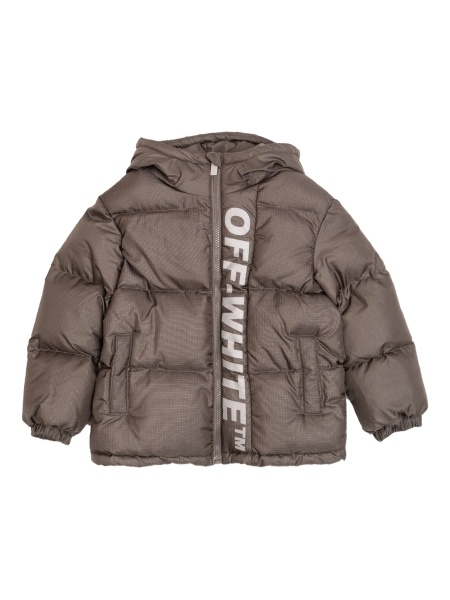 Geaca de iarna Off-White maro din polyester si poliamida