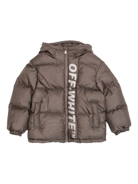 Geaca de iarna Off-White maro din polyester si poliamida