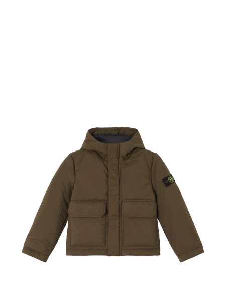 Geaca de iarna Stone Island verde din poliamida