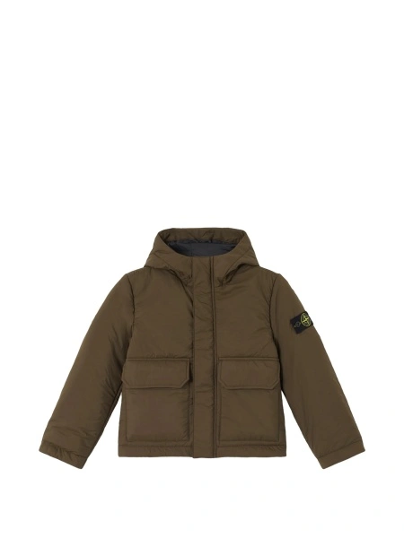 Geaca de iarna Stone Island verde din poliamida