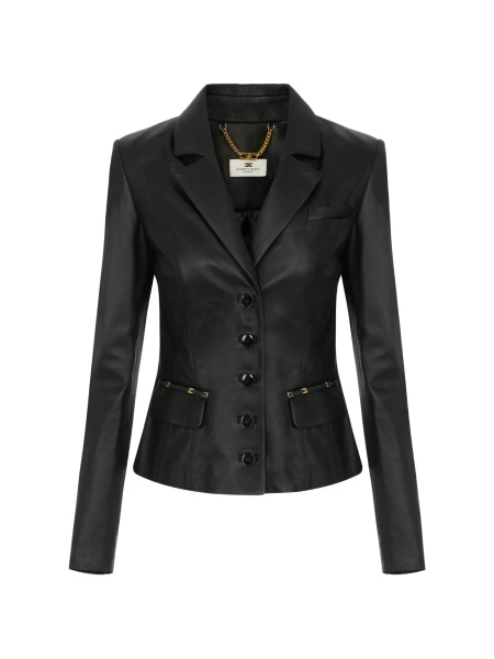 Geaca de piele Elisabetta Franchi neagra