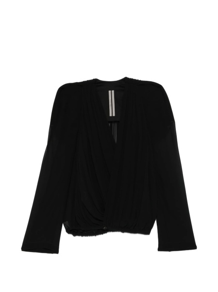 Geaca Oversize Rick Owens neagra din matase