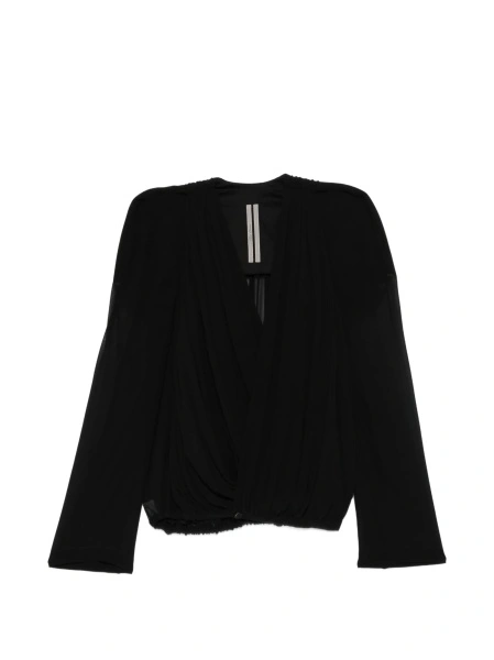 Geaca Oversize Rick Owens neagra din matase