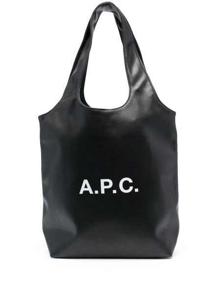 Geanta de mana A.P.C. neagra din poliuretan si polyester