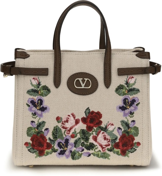 Geanta de mana Antibes Mini Handbag in embroidered linen