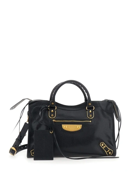 Geanta de mana Balenciaga neagra din piele 'Le City Uptown'