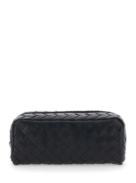 Geanta de mana Bottega Veneta neagra din piele