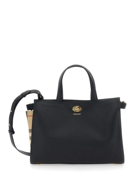 Geanta de mana Burberry neagra din piele