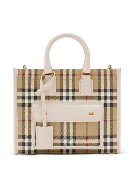 Geanta de mana Burberry neutra din piele si polyester