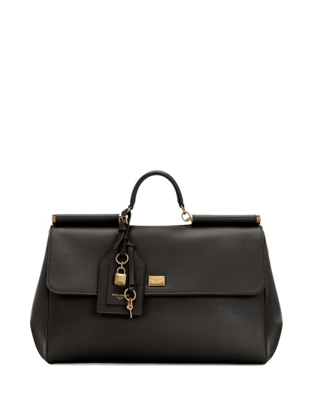 Geanta de mana Dolce & Gabbana neagra din pvc si piele