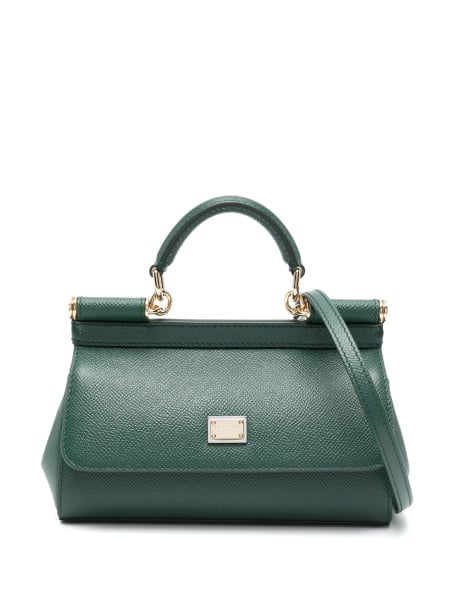 Geanta de mana Dolce & Gabbana Sicily verde din piele