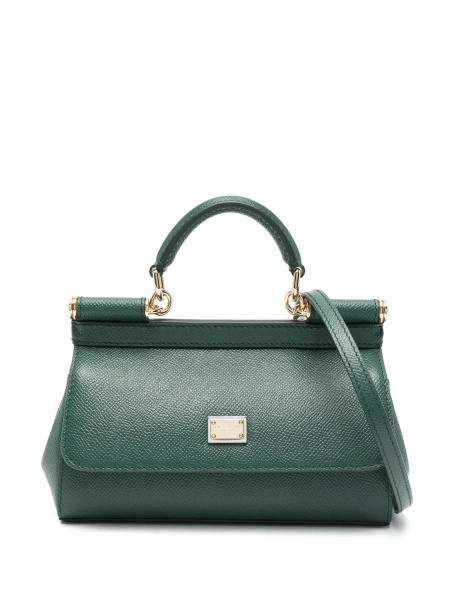 Geanta de mana Dolce & Gabbana Sicily verde din piele