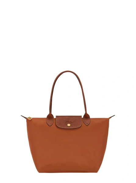 Geanta de mana Handbag 'Le Pilage Original' Medium with Two Top Handles and Logo Printed on the Front in Brown Canvas for Women