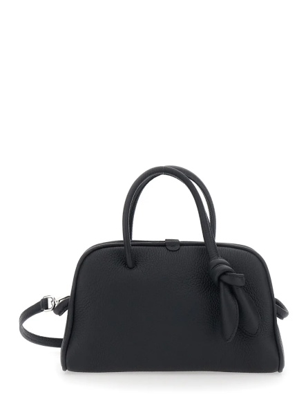 Geanta de mana 'Le Petit Turismo' Black Handbag with Adjustable and Removable Strap in Leather for Women